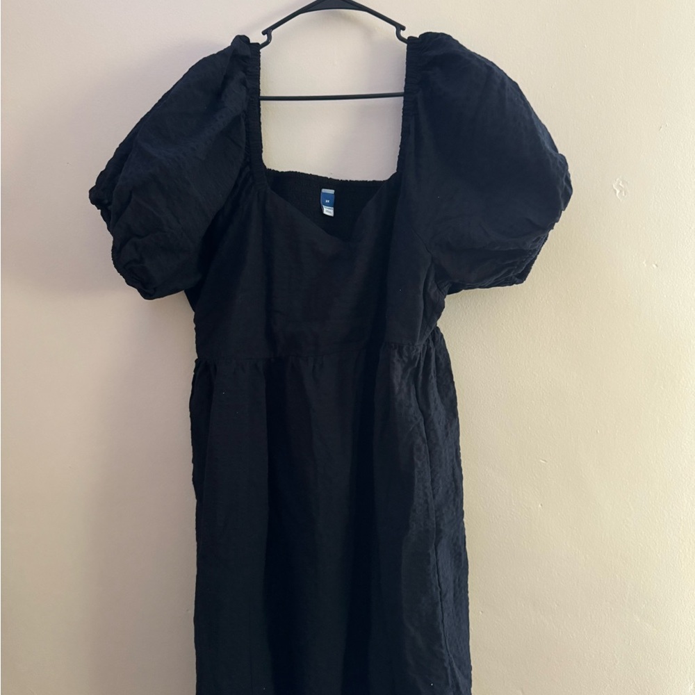 Old Navy Black Puff Sleeve Dress